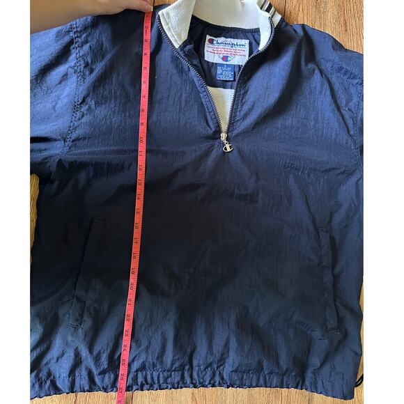 Champion Vtg Blue Quarter Zip Nylon Windbreaker Size Medium - Picture 7 of 8